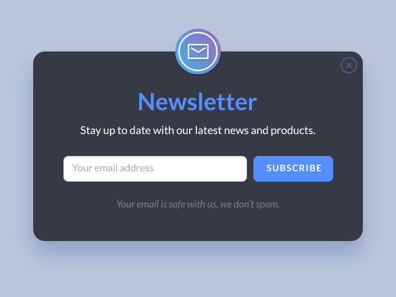 free newsletter form psd g7
